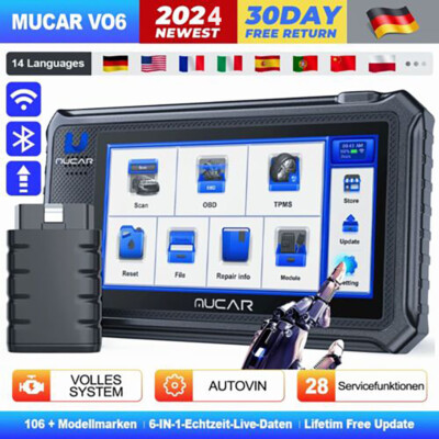 MUCAR VO6 OBD2 Diagnosegerät Alle Systeme 28 Resetets Bidirektionaler Scanner