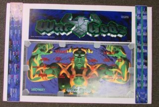 War Gods Video Arcade Game Panel Overlay Decal Set. Free Shipping!! New