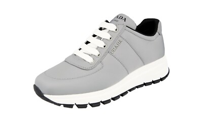 PRADA Nylon PRAX Sneakers Shoes - 1E553L - Gray White - NEW -  US 7 EU 37