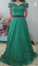 formal long esmerald green dress size 6 from Aurora Boutique