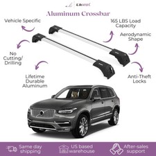 Fits Volvo Xc90 2016-2025 With Factory Rails 2pcs Roof Rack Cross Bars 165 Lbs Fits Volvo Xc90 2016-2025 With Factory Rails 2pcs Roof Rack Cross Bars 165 Lbs