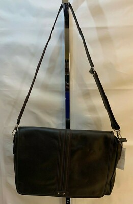 John Cole Collection MEN Leather Messenger Style Bag ''Sidney''  Brown MRSP $475