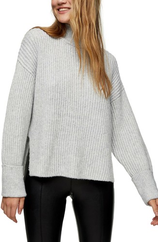 Topshop Mock Neck Crop Sweater, Size 