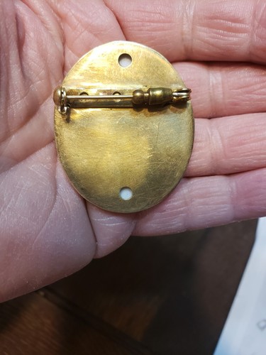 Vintage Antik Porzellan Portrait Anstecknadel Brosche Schmuck ausgefallene Anstecknadel Rückseite - Bild 3 von 4