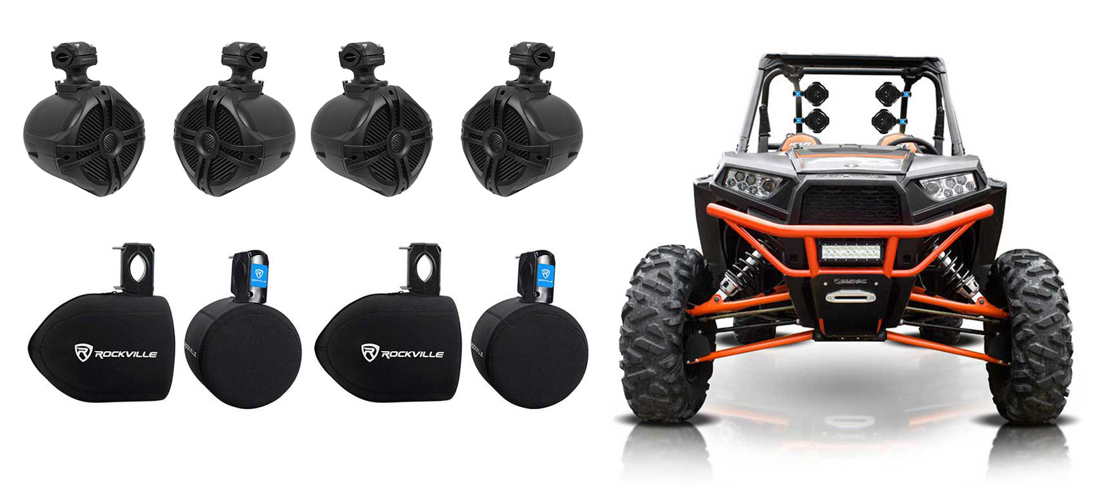 4 Колонки Rockville RWB70B 65 Rollbar Tower чехлы для Polaris RZRATVUTV 46590₽