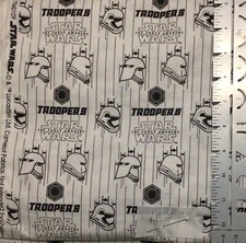 Star Wars The Force Awakens Storm Trooper Cotton Fabric By the Yard