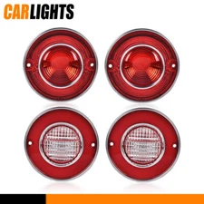 Fit For 1975-79 Corvette 4Pcs Red Tail Light and Backup Back-up Lights Lamps New