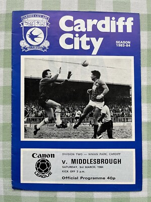 Football Programme - Cardiff City v Middlesbrough - Division 2 - 3rd ...