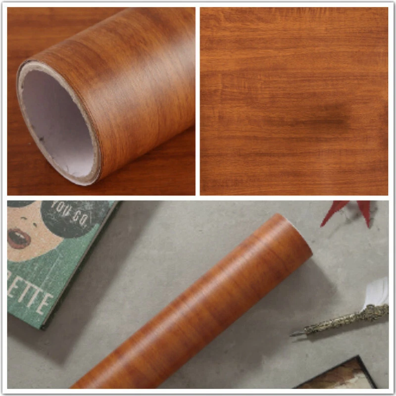 Self-adhesive Wood Grain Wall Stickers Waterproof Wallpaper Furniture Decor DIY - Image 4 of 4