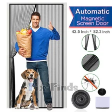 Magnetic Screen Door Mesh Curtain Durable Heavy Duty Mosquito Net Bug Hands Free