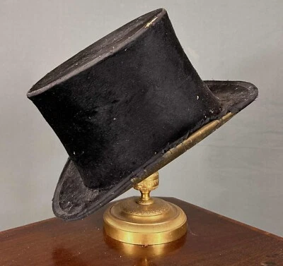 Antique 57cm Black Silk Top Hat For Restoration - Image 1 of 4