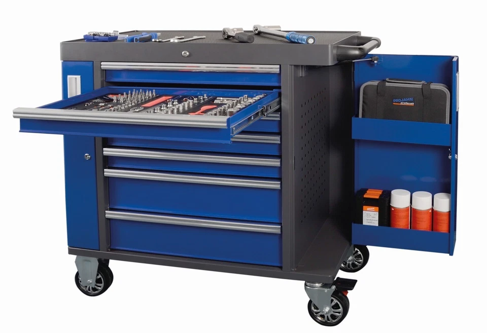 Projahn Werkstattwagen Werkzeugwagen blau SPACE 7 Schubfächer abschließbar - Bild 3 von 4