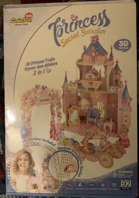 Princess Secret Garden Castle 3D Jigsaw Puzzle, 95 Piece - Cubic Fun