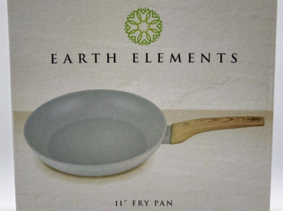 Earth Elements 11'' Fry Pan  Non-Stick Frying Pan Cream w/ Gray Speckle EE28F01