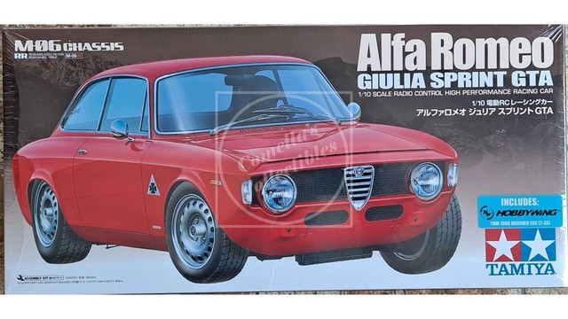 Tamiya 1/10 Alfa Romeo Giulia Sprint 2WD Kit M-06M Chassis Motor & ESC 58486-60A Tamiya 1/10 Alfa Romeo Giulia Sprint 2WD Kit M-06M Chassis Motor & ESC 58486-60A
