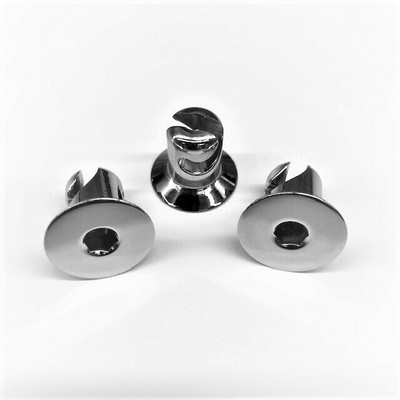 Chrome Hex Head Qtr Turn DZUS Button Fasteners - 500 Flat 10pk