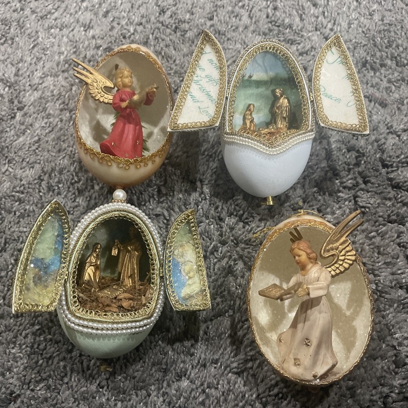 2 Musical Eggs Ornament & 2 Ornaments  by Linda Lang