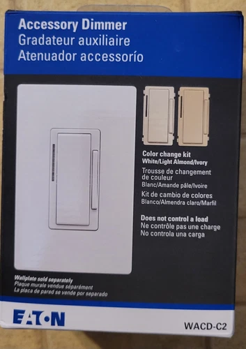 NEW Eaton WACD-C2-SP-L Accessory Dimmer w Color Change Kit White/Lt Almond/Ivory