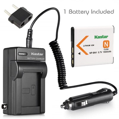 Travel Charger & 1 battery for DSC-TX100 TX200 TX300 W310 W320 W330 W350