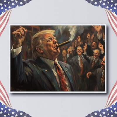 Donald Trump Cigar Wall Art Poster Cigars Print Man Cave Decor Cigar Style Co.