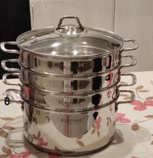 Kukmara 3-tier steamer, stainless steel, for dietary and healthy food