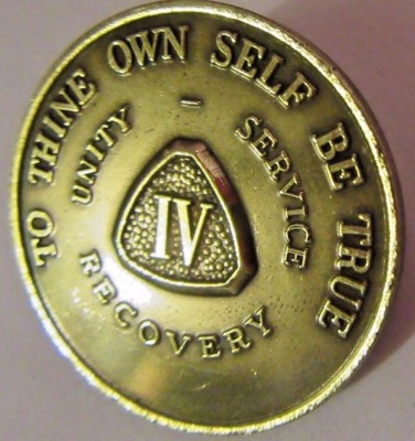 Alcoholics Anonymous AA 4 Year Bronze Medallion Token chip chip ...