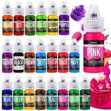 Lebensmittelfarbe Gel - 22 Farben x 6g Hoch Konzentriert Gel Lebensmittel Farbe