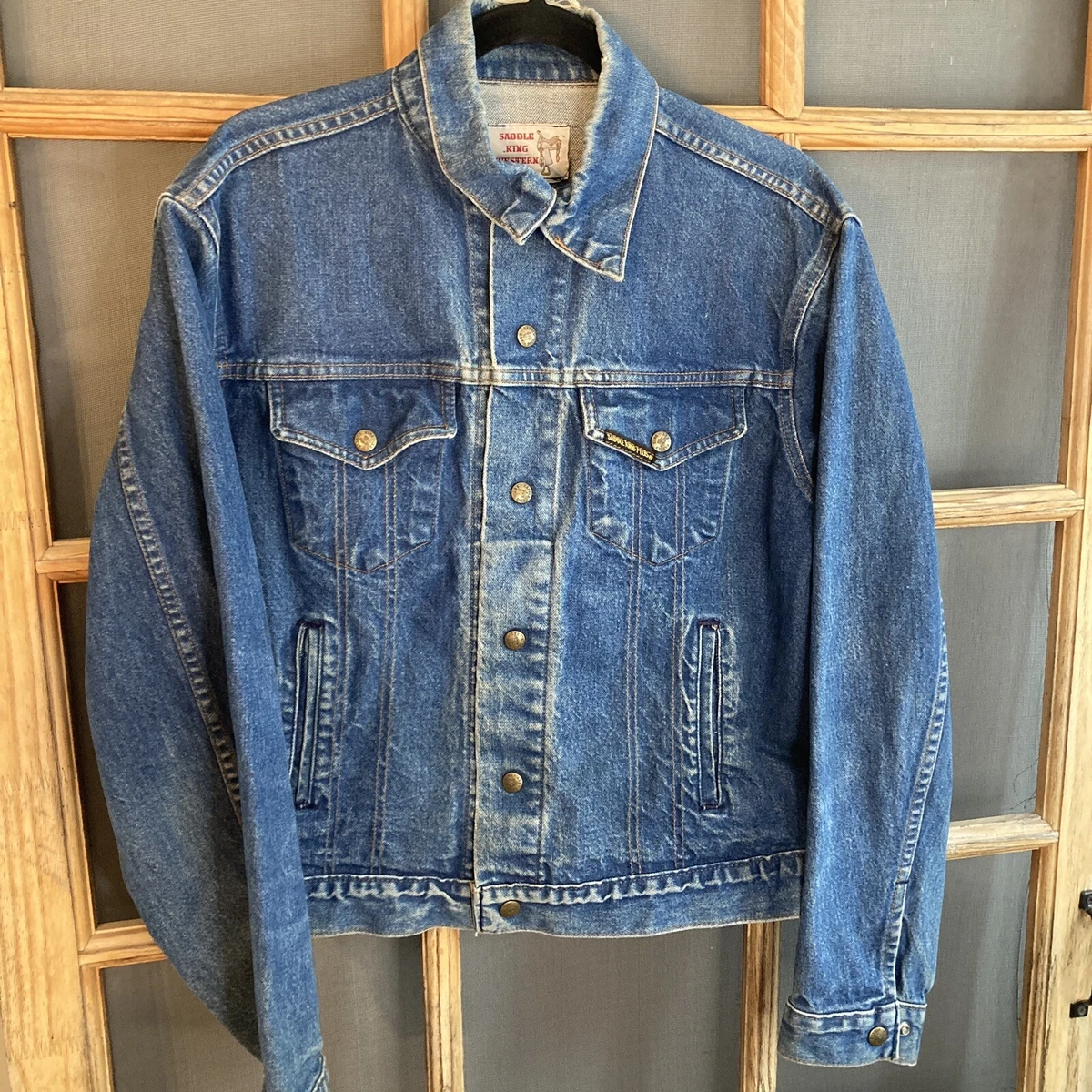 Vintage Saddle King Western Denim Womens Jacket Size L
