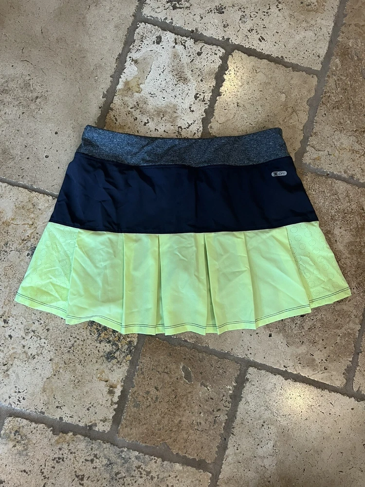 RBX Golf Tennis Skirt Skort in Neon Green Gray with X-DriColor Tech - Size L
