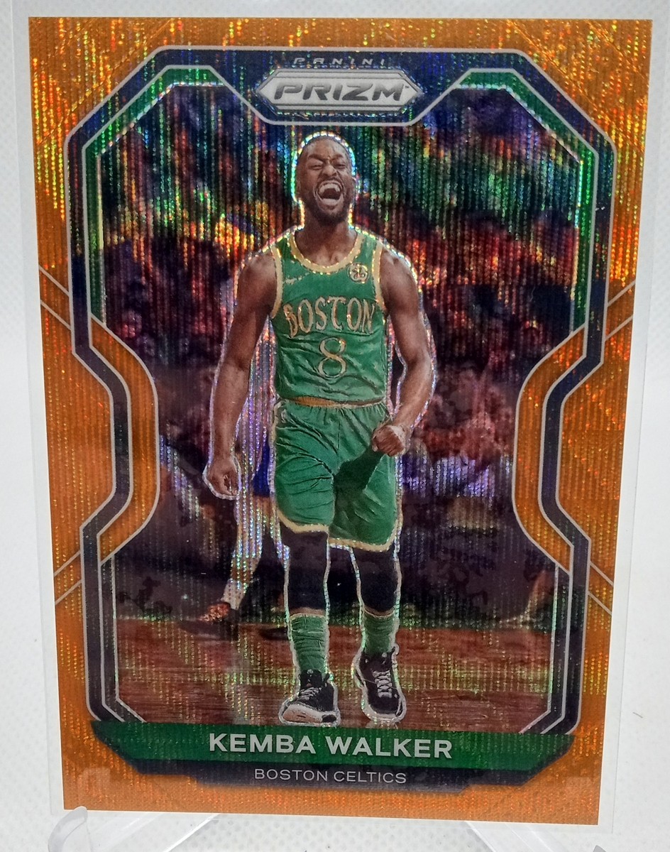 2020-21 Panini Prizm #122 Kemba Walker Orange Wave Prizms