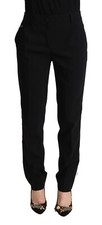 DOLCE & GABBANA Pants Tapered Black White Stripes Wool Trouser IT38/US4/XS $1200