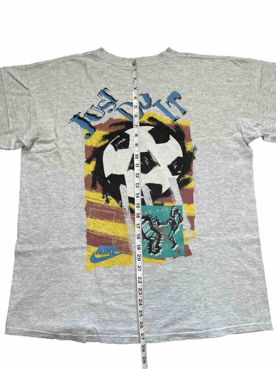 VTG 1990's Nike Soccer Spell Out T Shirt Sports No Tag