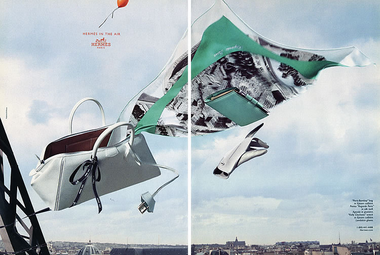 2006 Hermes in the Air Greg Kadel Gemma Ward Paris MAGAZINE AD | eBay