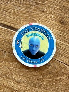 The Venetian bluephoria Blue Man Group Las Vegas, NV $1 Casino Chip - Has Wear
