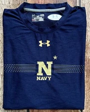 UNDER ARMOUR HEATGEAR SUPERVENT SHIRT NAVY MIDSHIPMEN NAVY BLUE MENS LARGE