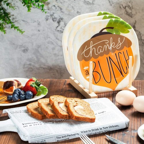 Thanks a Bunch Heat resistant Plates 8 Inch - Thanksgiving Fall Christmas Dinner - 第 2/7 張圖片