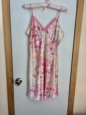Women  s Adonna Floral Slip Perfect Condition. Lace and Bow Detail. Tie Back L