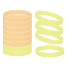 12 Pcs Rubber Bracelets, Glow in the Dark Silicone Wristbands, Orange, Yellow