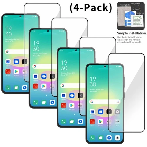 4 Pack For Samsung Galaxy A27 5G Tempered Glass Screen Protector Case Friendly