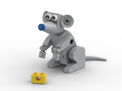LEGO Maus mit Käse   bewegliches MOC   inkl. PDF-Bauanleitung