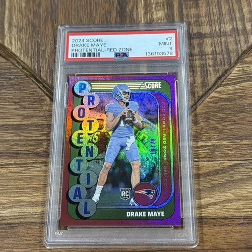 2024 Score #2 Drake Maye Potential Red Zone RC [19/20] PSA 9