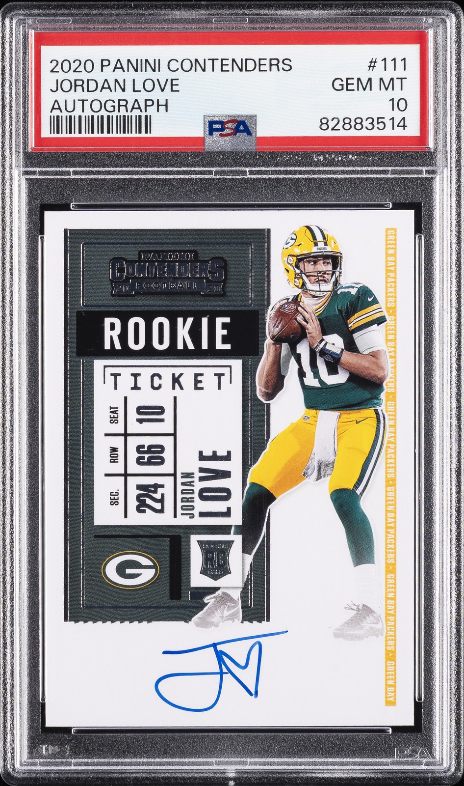 Jordan Love Panini Contenders #111 Autograph