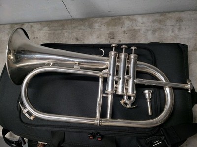 Very Rare F.E. Olds Fullerton Silverplated Flugelhorn, Plays Great!