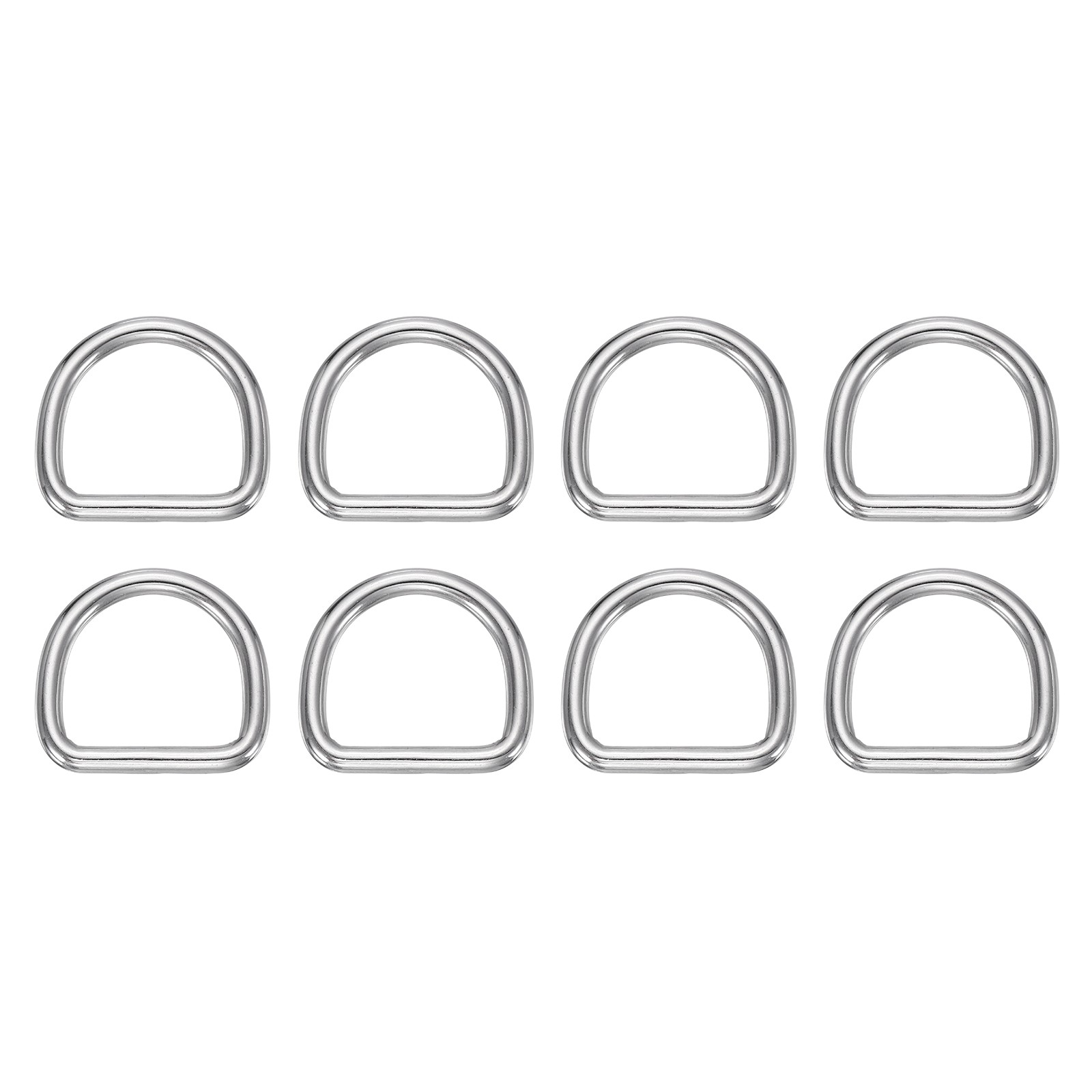 8pcs Metal D Ring (1") - 304 Stainless Steel 4mm Thick D Buckles