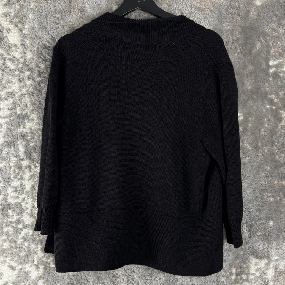 Ivanka Trump M 码开襟开衫毛衣黑色长袖拉链 — 第 4/4 张图片