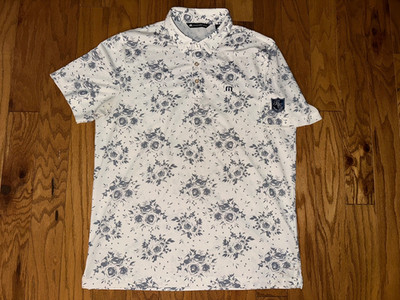Travis Mathew Local Forecast+BRIER CREEK Logo Men L Polo Shirt Birch Golf A41484
