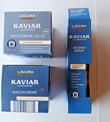 LACURA KAVIAR ILLUMINATION Tagescreme LSF 15 + INTENSIV SERUM + Nachtcreme Set