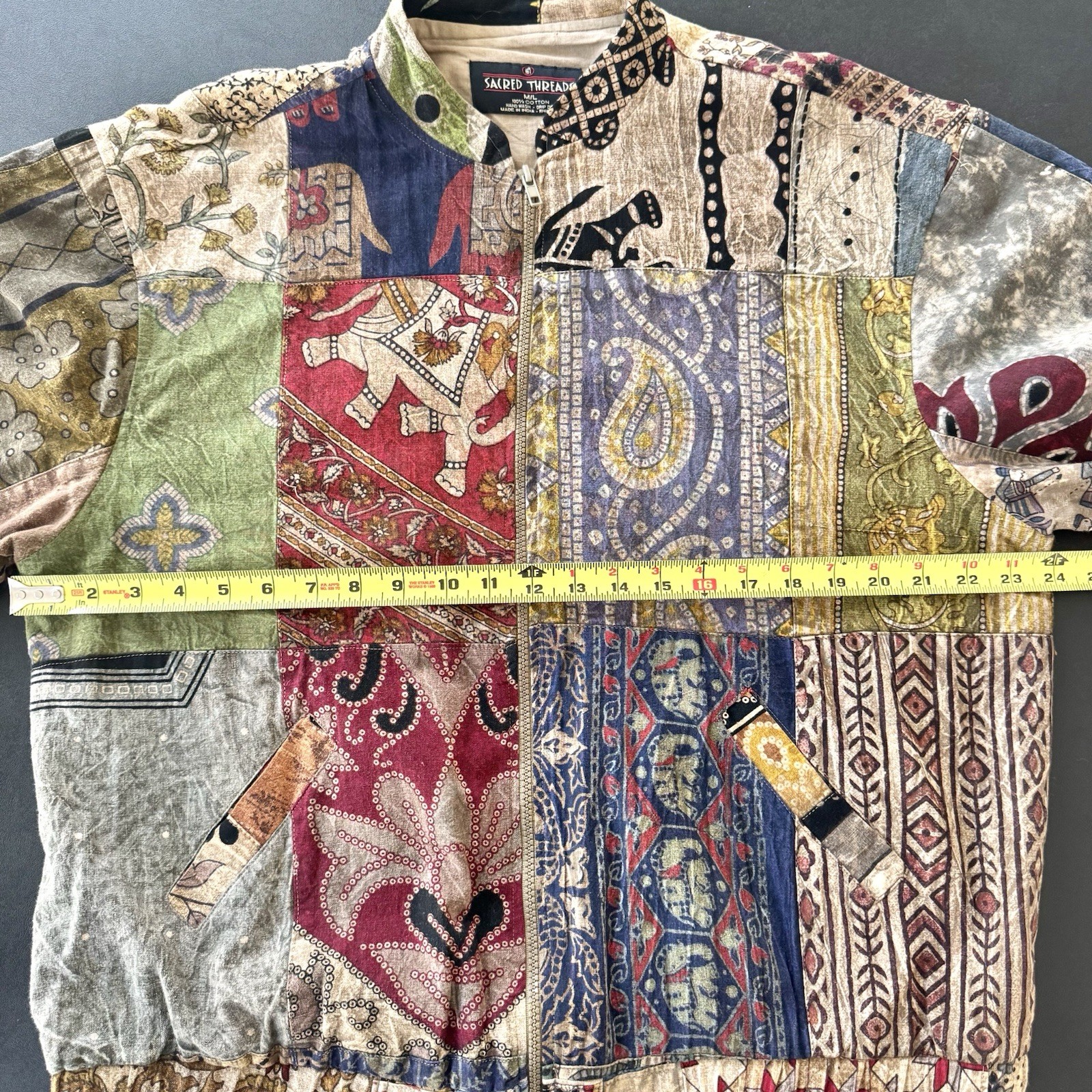Sacred Threads Patchwork Jacket M/L Boho Festival… - image 17
