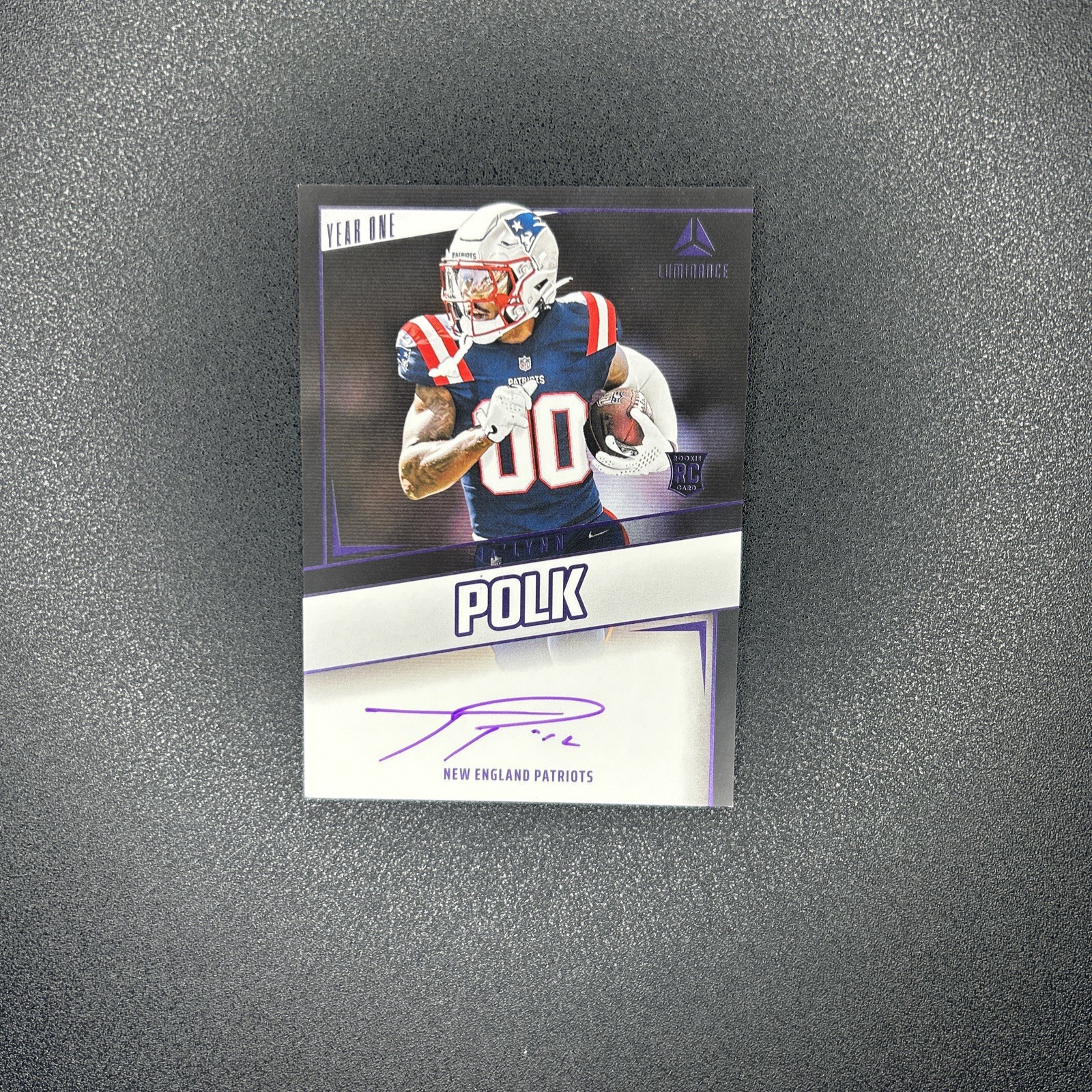 2024 Panini Luminance Ja’Lynn Polk Year One Purple SP On Card Auto RC #YOS-JPK