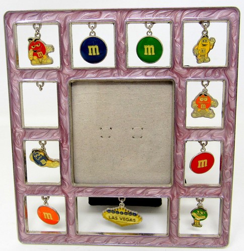 M&M's Charms Picture Frame Las Vegas NV 5in Square Metal Candy M & M US Seller n